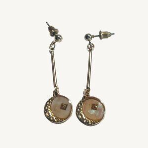 Claires Gold and Iridescent Moon Dangle Earrings Never Worn